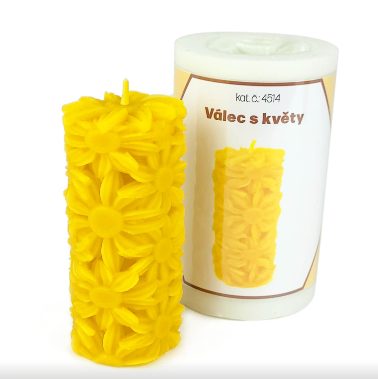 Silik�nov� forma na svie�ky - Valec s kvetmi
