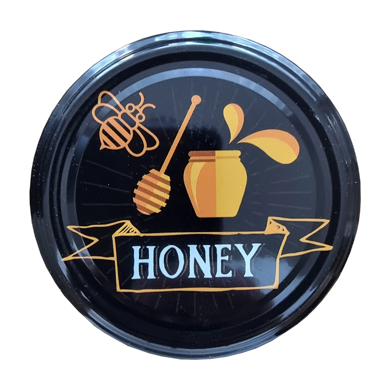 Viečko na med TO 82 - Honey čierno-oranžové