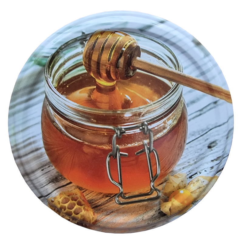 Viečko na med TO 82 - Pohár medu s drievkom